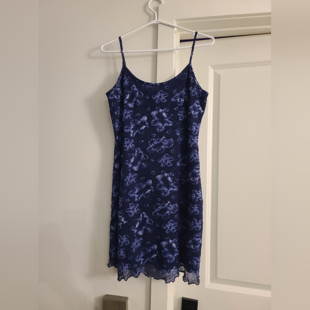 Garage Dark Blue Floral Mini Dress